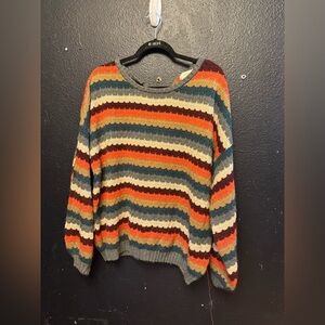 Perch by Blu Pepper Vibrant Striped Sweater Size 2X